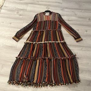Maxi Long Sleeve Fall Folk Boho Dress
